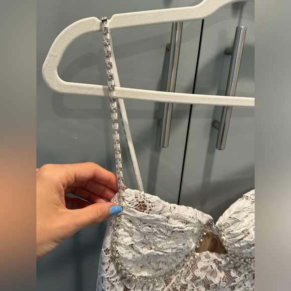 Self-Portrait White Fine Lace Maxi Dresse - Picture 6 of 9